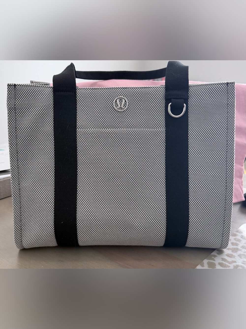 lululemon athletica Black & Pink Woven Duffel Bag
